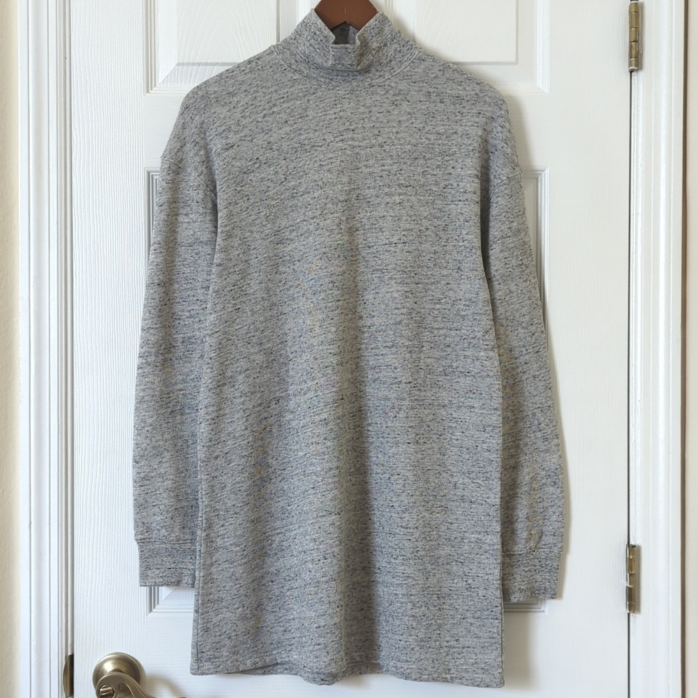 Wilfred Free Senko Long Sleeve Mock Neck Mini Sweatshirt Dress Heather Grey XS